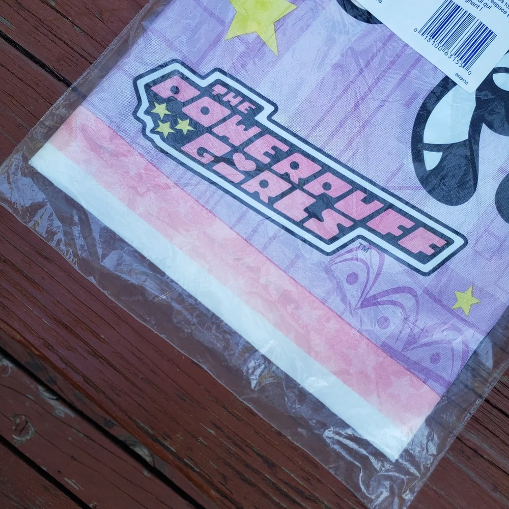 1999 DesignWare THE POWDERPUFF GIRLS Plastic Tablecover 54in x 96in